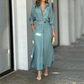 Wynne V-Neck Slim Dress: Elegant Sky Blue Statement