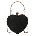 Heart-shaped evening clutch with chain