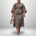 FAUNA | Swirl Line Midi with Sculpted Waist and Sculptural Elegance