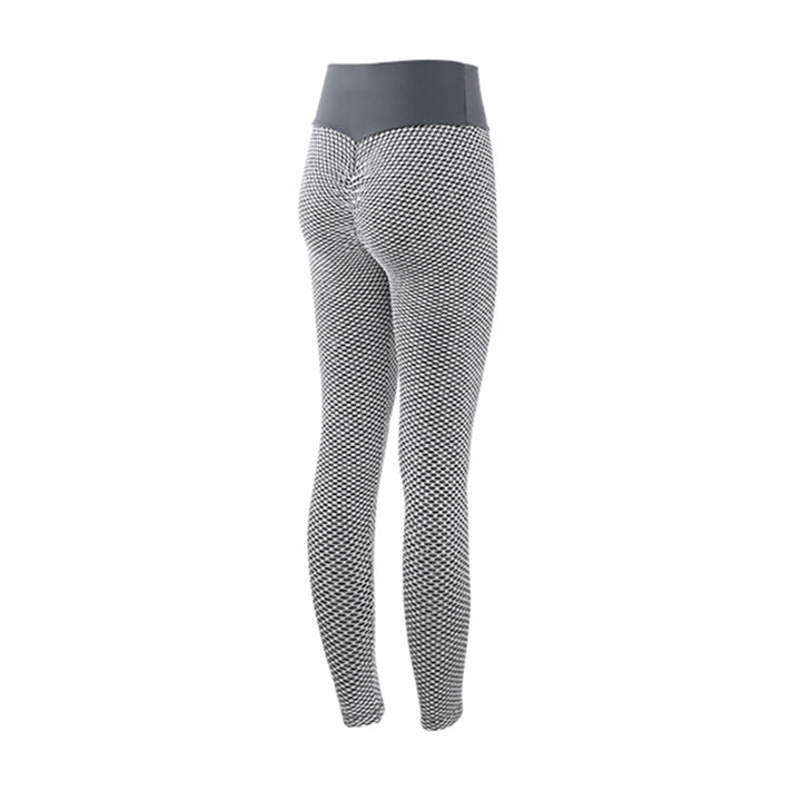 Woman in seamless honeycomb leggings