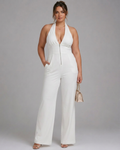 Amina | Halter Neck Wide Leg Sleeveless Jumpsuit