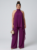 Fleur | Asymmetric Tunic Top Wide Leg Trousers Set