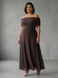 Astrid | Off Shoulder Draped Midi Dress