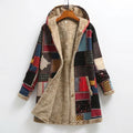 Women's Patchwork Hooded Parka with Fleece Lining
