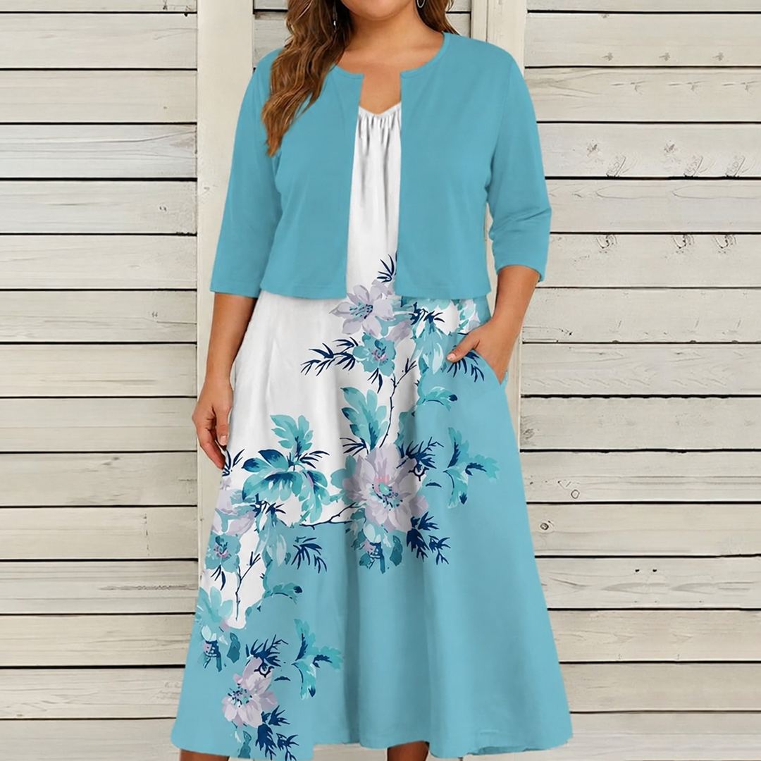 Camille - Floral Dress Two-Piece Set