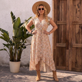 Elara - Floral Ruffle V-Neck Maxi Dress