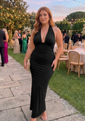Ingrid | Ruched Halter-Neck Bodycon Maxi Dress