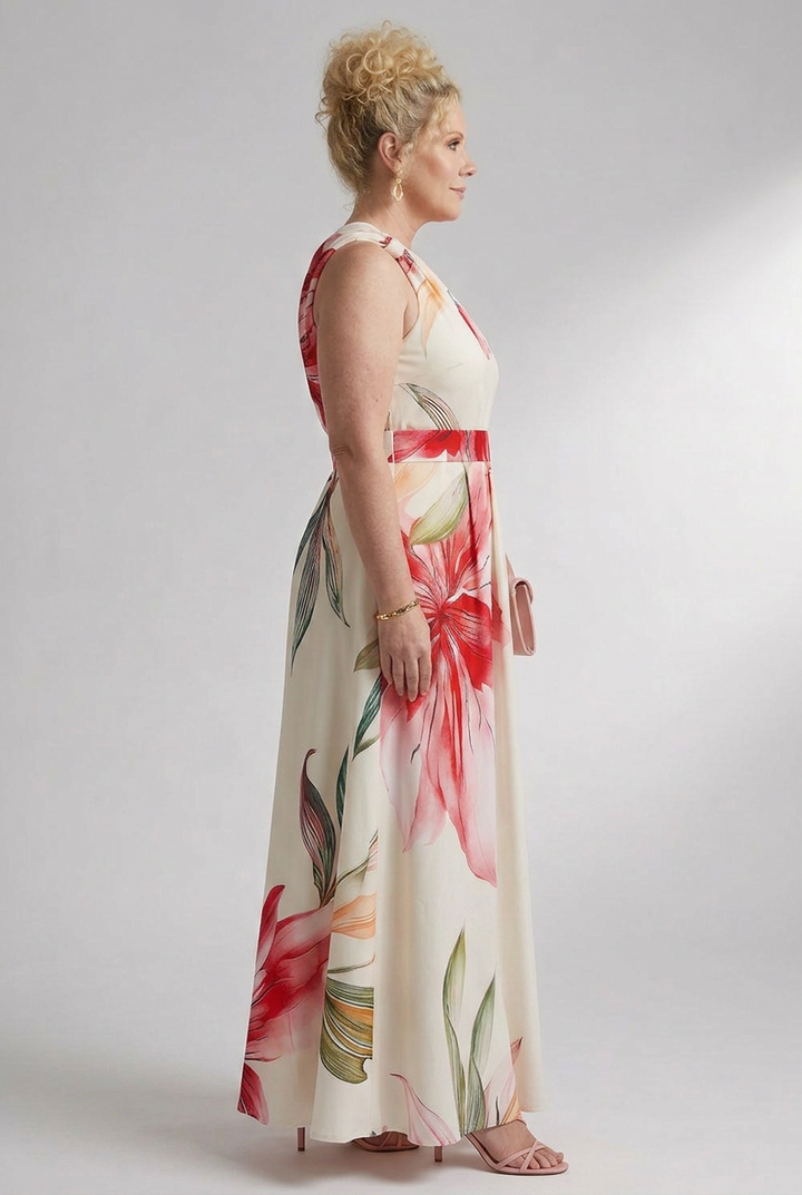 Rhea | Light Floral Maxi Dress