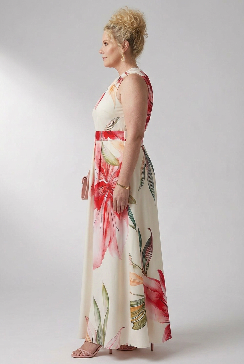 Rhea | Light Floral Maxi Dress