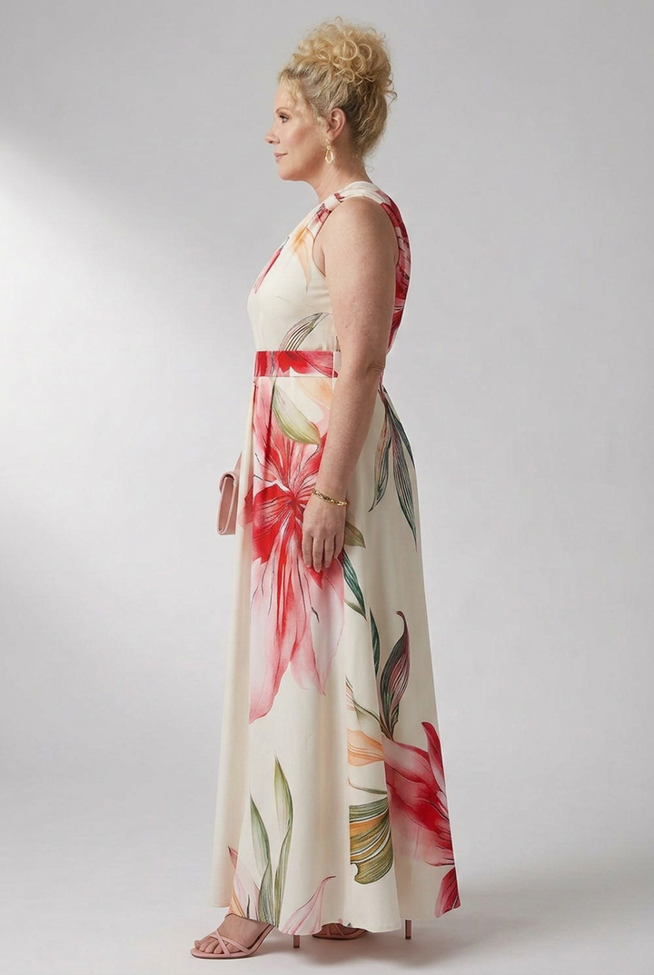 Rhea | Light Floral Maxi Dress