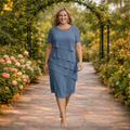 Alma | Layered Chiffon Midi Dress
