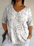 Women's Vintage Floral Art Casual Pullover Knit