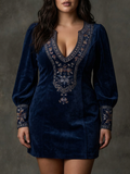 Short Dress with Suede Effect
