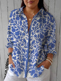 Ysolde – Blue Floral Blouse