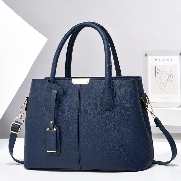 Structured faux leather tote handbag