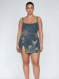 Eira – Midnight Blue Beaded Mini Dress