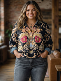 Clover | Vintage Lovely Floral Art Print Casual Long Sleeve