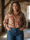Ingrid | Vintage Ethnic Flower Print Casual Long Sleeve