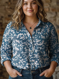 Yasmin | Vintage Floral Art Print Casual Long Sleeve