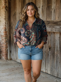 Alba | Paisley Colorful Art Print Casual Long Sleeve