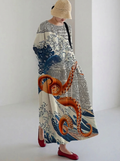 Dahlia | Casual Janpanese Octopus Print Long Sleeve Midi Dress